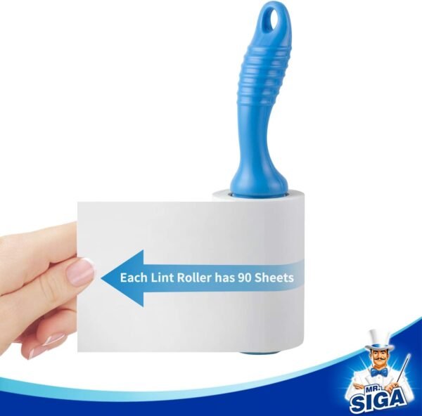 MR.SIGA Rouleau Poils Animaux Extra Collant, Rouleau Adhesif Vêtement, Brosse Adhesive pour Poils Cheveux, 450 Feuilles Faciles à Déchirer, Lot de 5 – Image 7
