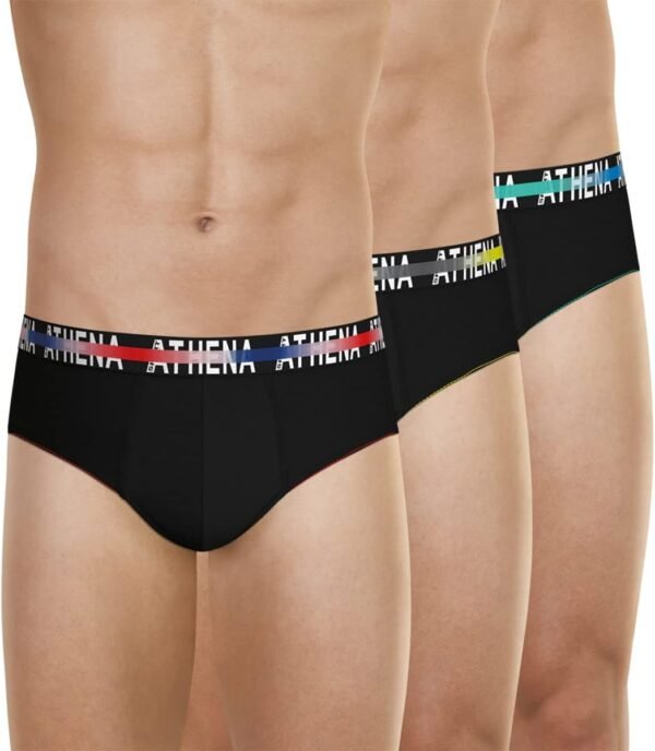 ATHENA - Lot de Slips Homme Endurance 24h - Coton Stretch - Traitement Anti-Bactérien, Coupe Sport, Triple Couture, Doublure à l’Avant - Label Oeko-TEX® Standard 100 – Image 3