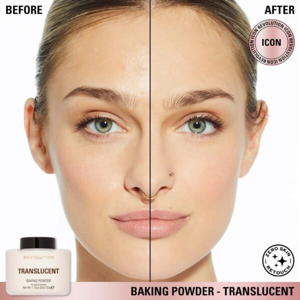 Makeup Revolution, Loose Baking Powder, Poudre, Translucent, 32g – Image 4