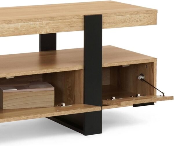 IDMarket - Meuble TV 140 cm Phoenix avec tiroirs Bois et Noir – Image 6