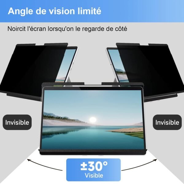 Magnétique Filtre de Confidentialité 13.5 Pouces Compatible avec Microsoft Surface Laptop 6/5/4/3/2/1, Amovible Protection Ecran Surface Laptop, Film Anti Regard /Filtre Lumière Bleue Surface 13.5" – Image 2