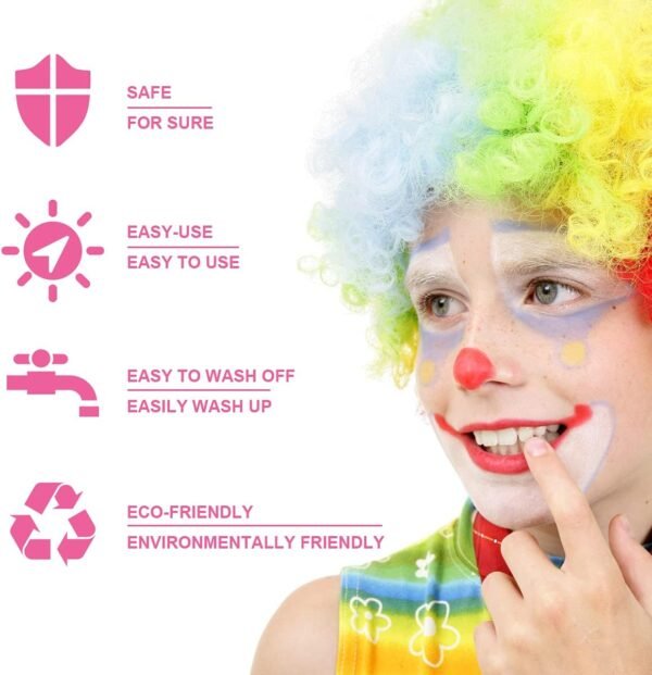 URAQT Peinture Corporelle pour Le Visage, Palette de Maquillage pour Enfants, 15 Couleurs Palette de Tatouage de Peinture à I'huile, Sûr, Non Toxique, Pour Halloween, Noël, Carnaval, Soirées à Thème – Image 5