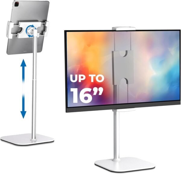 Cooper TabStand - Height Adjustable Tablet Stand for Desk | Tablets, Portable Monitors. Phones and eReaders (Frost White)