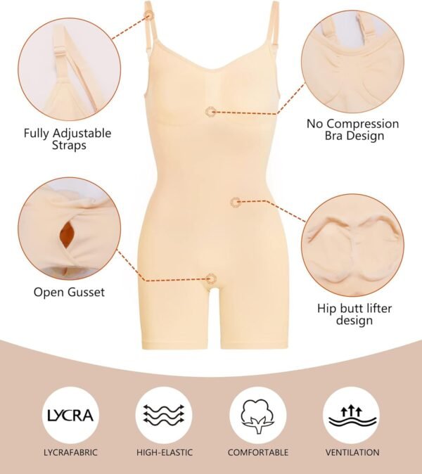 SHAPERX Body Gainant Minceur Ventre Plat Femme Bodysculpt Amincissant Shapewear Bodysuit – Image 5