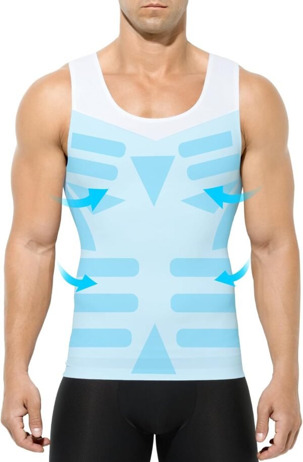Casey Kevin Débardeur Compression Homme, Maillot de Corps Gaine Ventre Plat Homme Gainant Tee Shirt Compression Amincissant Debardeur sous-Vêtements Shaper