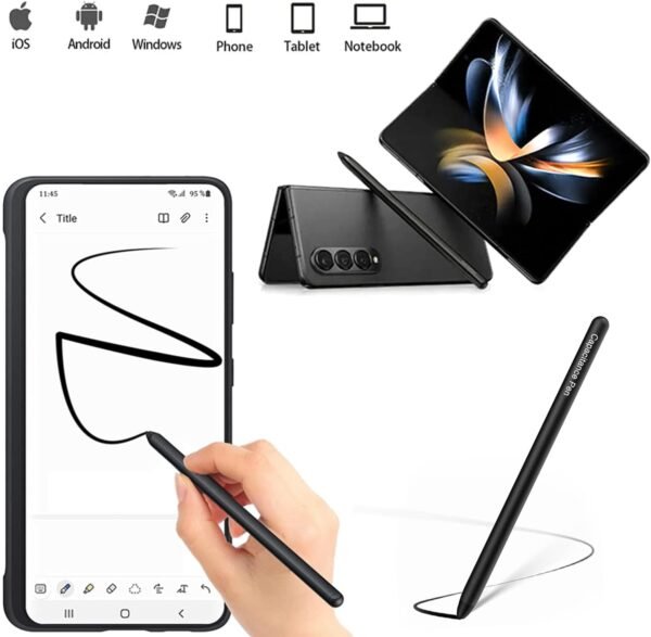 Stylet pour Z Fold 4, Samsung S Ultra Pen, compatible avec Z Fold 3/S23 Ultra, crayon bloc-notes, sans Bluetooth (taille 2 : 123,5 mm x 5,2 mm, poids : 10,5 g) – Image 2