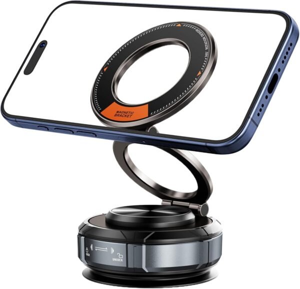 Support Voiture pour Téléphone Portable | Support Magnétique Pliable,Accessoire Auto À Manipulation Une Main Compact pour Intérieur Véhicule