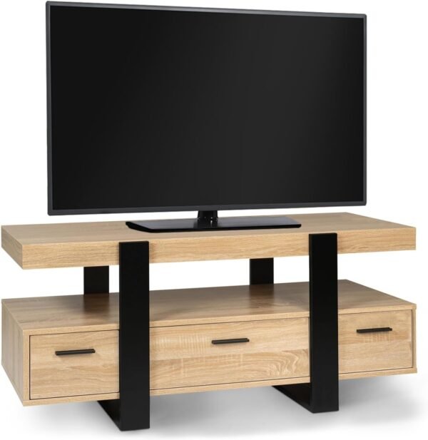 IDMarket - Meuble TV 116 cm Phoenix avec tiroirs Bois et Noir