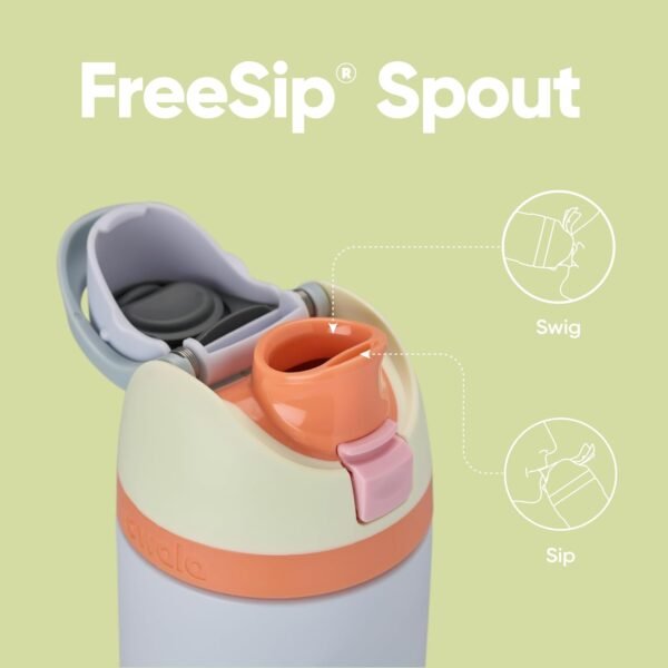 Owala FreeSip Gourde Bouteille d'eau isotherme en acier inoxydable avec paille pour le sport, les voyages et l'école, sans BPA, 710 ml, maison de plage – Image 2