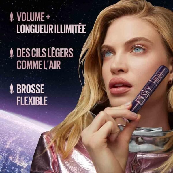 Maybelline New York - Mascara Volume Intense et Longueur Illimitée - Formule Enrichie en Extraits de Bambous et de Fibres - Sky High - Teinte : Very Black - 7,2 ml – Image 3