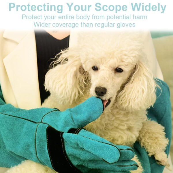 KGDUYC Gants et Rouleaux de toilettage Chien,Les Gants en Cuir de Vache Anti-déchirure et Anti-Morsure Peuvent entraîner Les Animaux à se Nourrir et des Gants de Protection Anti-Morsure (45 cm) – Image 4