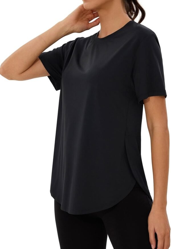 Wayleb Tee Shirt Sport Femme à Manches Courtes T-Shirts Femme à Séchage Rapide Haut Top pour Fitness Yoga Pilates et Jogging