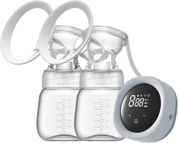 Tire Lait Electrique main libre, Tire Lait Electrique, Recueil Lait Maternel,avec Ecran Tactile LED, Électrique Double Allaitement Maternel Sans Douleur,with 3 Modes and 9 Suction Levels