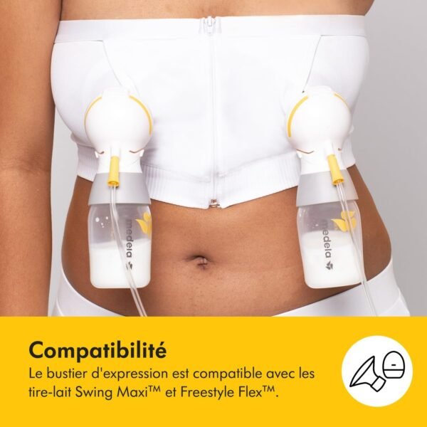 Medela Mains libres, soutien-gorge d'extraction Easy Expression avec matériau adaptatif stretch pour un ajustement parfait – Image 8