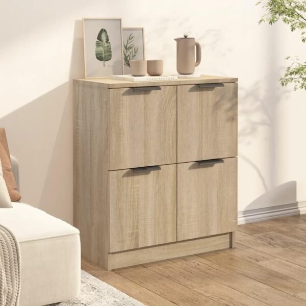 vidaXL Buffet Armoire de Salon Armoire de Rangement Organisateur de Maison Meuble de Rangement Intérieur Chêne Sonoma 60x30x70 cm Bois d'Ingénierie – Image 4