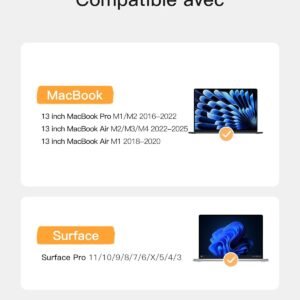 Alternative view of Inateck Housse 13 Pouces Compatible avec 13.6 MacBook Air M3/A3113 M2/A2681, 13 MacBook Air M1/A2337 2025-2018, 13 MacBook Pro M2/A2686 M1/A2338 2022-2016, 12.3Surface Pro 11/10/9/X/8/7/6/5/4/3, Noir