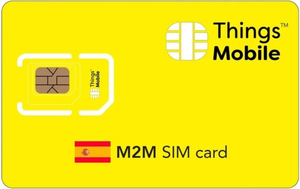 Carte SIM M2M Espagne - Things Mobile - Couverture Mondiale, réseau Multi-opérateur GSM/2G/3G/4G LTE, sans coûts Fixes, sans échéance avec des tarifs compétitifs. 10 € de crédit Inclus