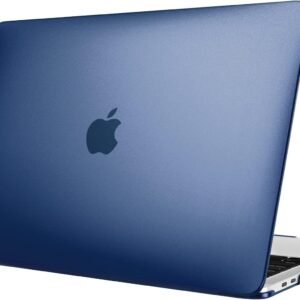 FINTIE Coque Compatible avec MacBook Pro 13 Pouces 2022-2016 (M2 & M1 A2338 / A2289 / A2251 / A2159 / A1989 / A1706 / A1708), Étui Fin Rigide en Plastique Housse Dure, Bleu Marine Givré