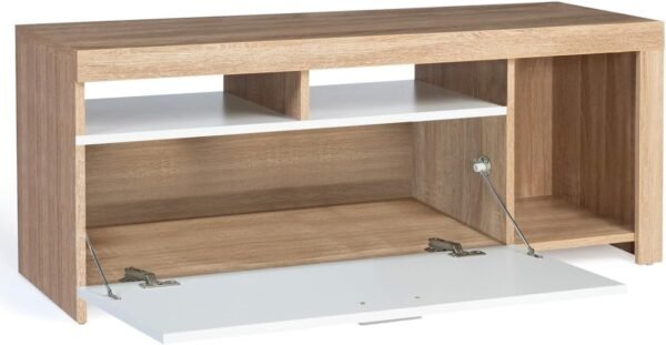 IDMarket - Meuble TV 110 cm Malo Bois et Placard Blanc – Image 5