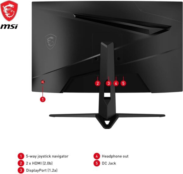 MSI G2422C Écran gaming incurvé FHD de 23,6 pouces - dalle VA 1500R 1920 x 1080, 180 Hz / 1 ms, Adaptive Sync - DP 1.2a, HDMI 2.0b CEC – Image 8