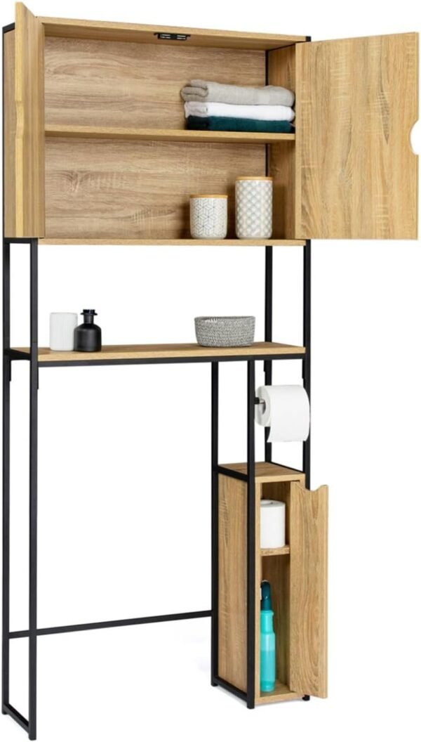 IDMarket - Meuble WC 3 en 1 avec armoires de rangement DETROIT design industriel – Image 5