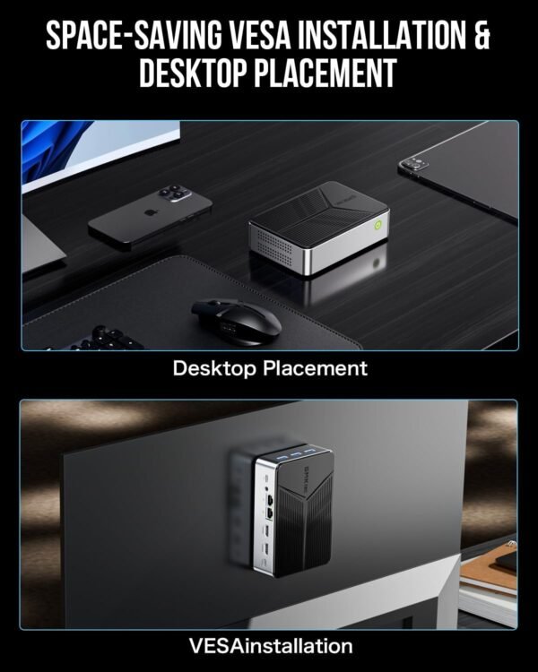 GMKtec Mini PC NAS, G9 Intel N150 Dual Boot Linux+OS Ordinateur de Bureau, 12GB DDR5 64GB eMMC + 512GB M.2 SSD, 4 emplacements M.2 NVMe, Dual NIC 2.5GbE, USB-C/USB 3.2 10Gbps, Stockage en réseau – Image 9