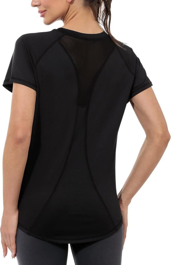 Gyabnw Tee Shirt Sport Femme T-Shirt à Manches Courtes Été T-Shirts et Tops de Sport Femme à Séchage Rapide Top de Fitness Haut Yoga Pilates Jogging