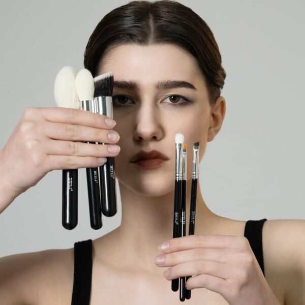 BEILI Pinceaux Maquillage 30 PCS Kit Pinceau Maquillage Professionnel, Lot Pinceaux Maquillages Pour Pinceau Yeux Fond Teint Sourcils Highlighter Makeup Brushes,Poil Naturelles,Noir – Image 2