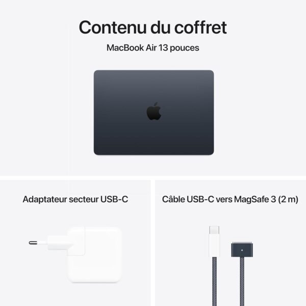 Apple MacBook Air 13 Pouces Ordinateur Portable avec Puce M4 : Conçu pour Apple Intelligence, Écran Liquid Retina de 13,6 Pouces, Mémoire unifiée de 16 Go, Stockage SSD de 256 Go, Touch ID ; Minuit – Image 6