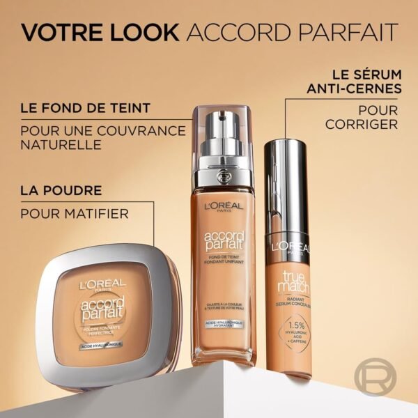 L'Oréal Paris - Poudre Fondante Perfectrice Bienfaisante - Enrichie en Pigments Minéraux & Acide Hyaluronique - Tous les Types de Peaux - Accord Parfait - Teinte : Beige (4.N) - 9 g – Image 11