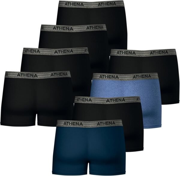 Athena - Lot de 8 Boxers Homme Ecopack - Boxers Coton Stretch Respirant - Label OEKO-TEX® standard 100 - Coupe Ergonomique, Doublure Avant, Confort et Maintien – Image 3