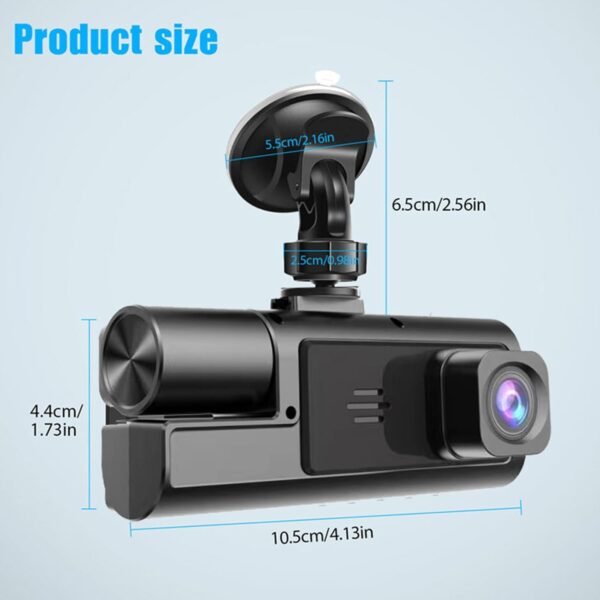 Caméra de Tableau de Bord | Caméra Embarquée Double Vue Pour Véhicule | Système Vidéo Intelligent 1080P 3 Canaux avec Objectif et Accessoires pour Moniteur Auto Camion et Voiture, Utilisation en Condu – Image 6