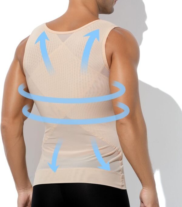 Casey Kevin Débardeur de Compression Homme Maillot de Corps Ventre Plat Homme sans Manche Gainant Minceur sous-vêtements Musculation Sport Top Body Shaper – Image 2
