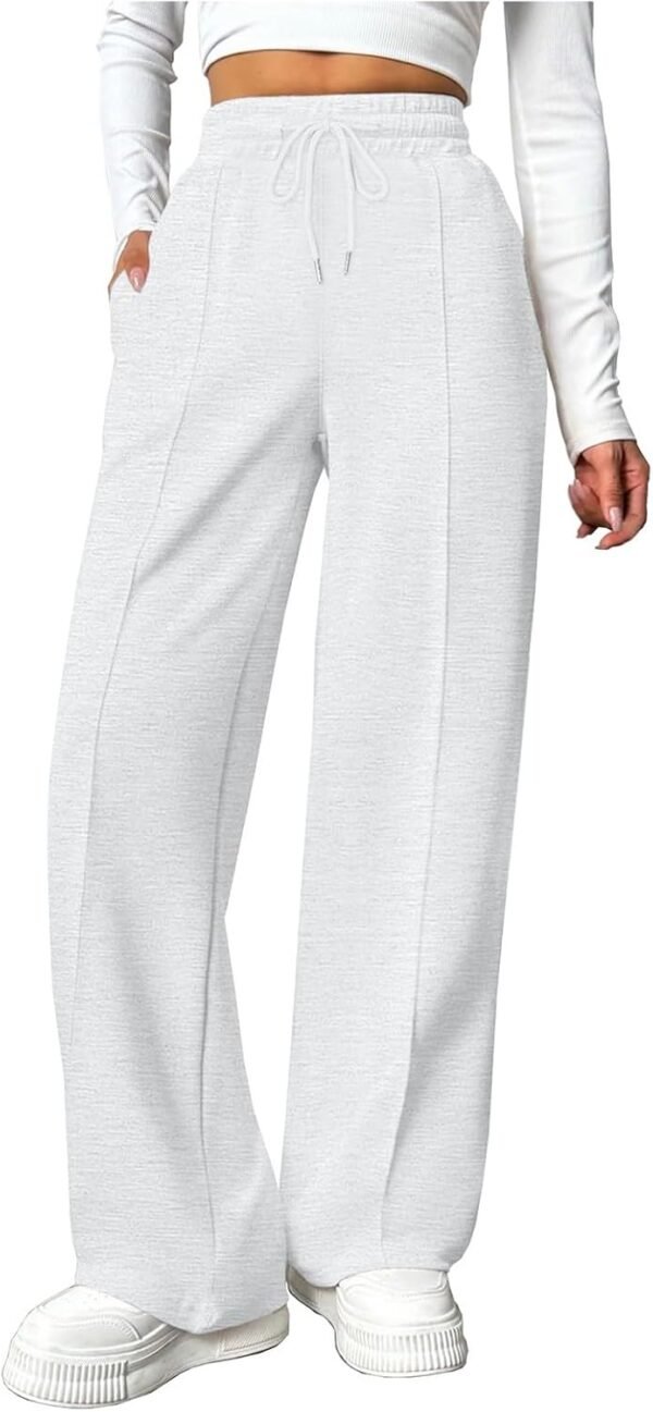 Pantalon Jogging Femme Pantalon de Sport Femme Taille Haute Pantalon Large de Survêtement Femme avec Poches Pantalons de Chaud Décontractés Femme Couleur Unie Sweatpants Hiver pour Fitness