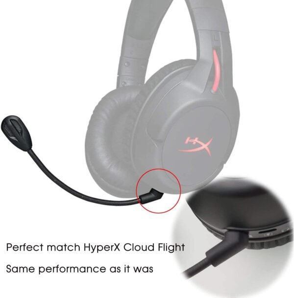 sciuU Microphone Micro Boom Compatible avec Kingston HyperX Cloud Flight/Flight S Casque Gaming sans Fil HX-HSCF-BK, pour PS4 / PS4 Pro Computer PC, 3,5 mm Microphone à réduction de Bruit Flexible – Image 3