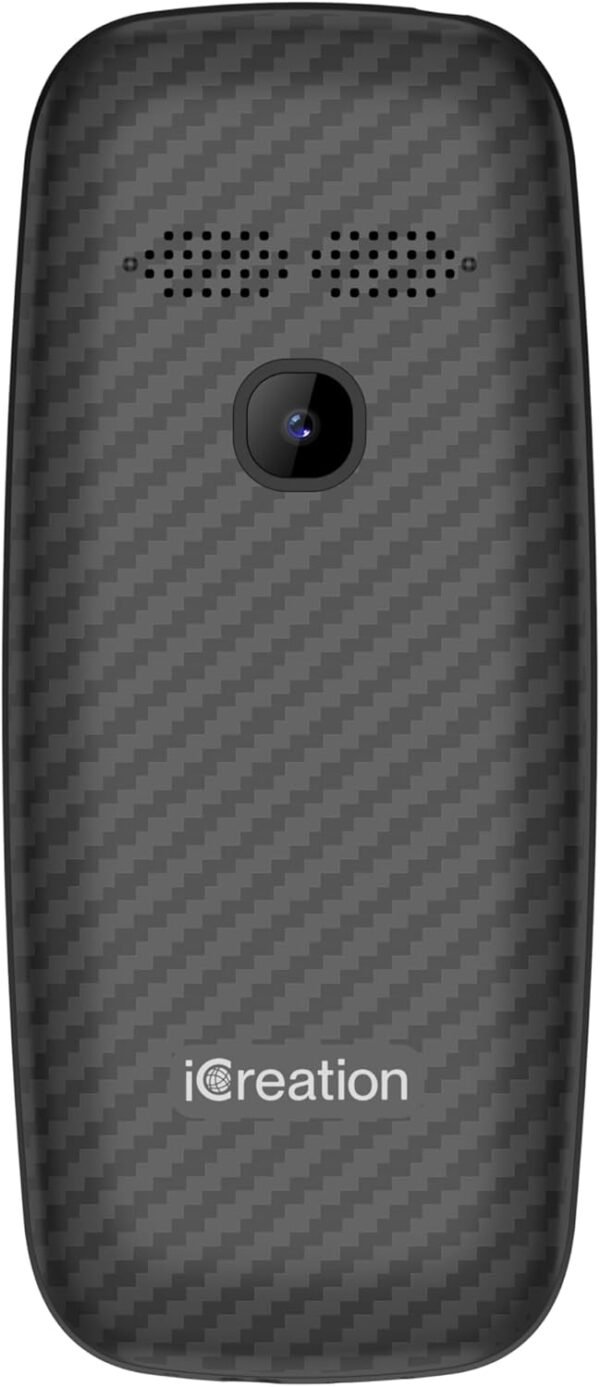 iCreation C10 - Téléphone Portable Basique Noir avec écran 1,8", Batterie 800 mAh, Format Compact et léger (73 g), très Simple à Utiliser, Vibration, Bluetooth et Double SIM – Image 3