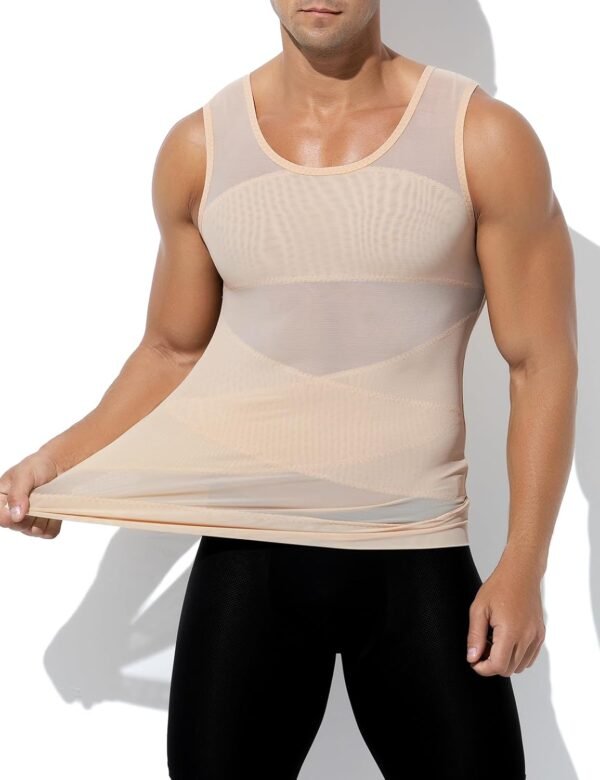 Casey Kevin Débardeur de Compression Homme Maillot de Corps Ventre Plat Homme sans Manche Gainant Minceur sous-vêtements Musculation Sport Top Body Shaper – Image 3