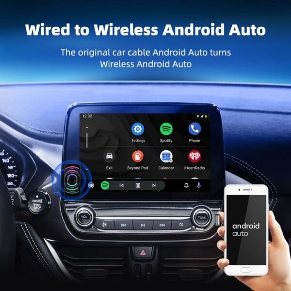 XUJIAN Car RGB Light USB Plug and Play 2 en 1 sans CarPlay ou Android Auto Box pour Autoradio avec CarPlay Filaire ou Auto – Image 5