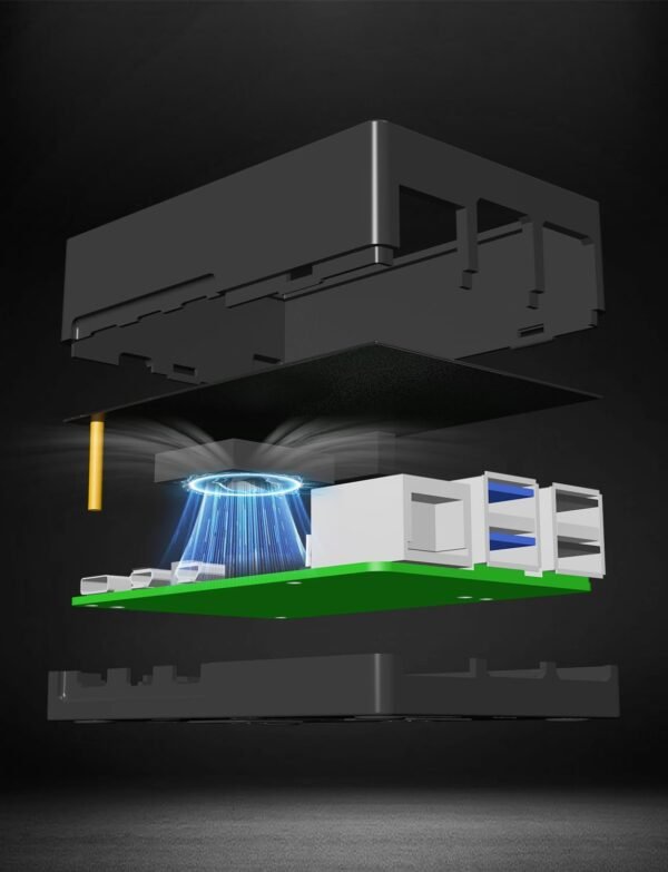 Jun-Saxifragelec pour Raspberry Pi 5 écran Tactile avec boîtier ABS, écran 3,5 Pouces avec Ventilateur, 320x480 écran TFT LCD – Image 3