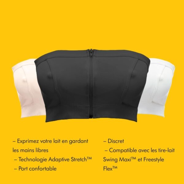 Medela Mains libres, soutien-gorge d'extraction Easy Expression avec matériau adaptatif stretch pour un ajustement parfait – Image 3