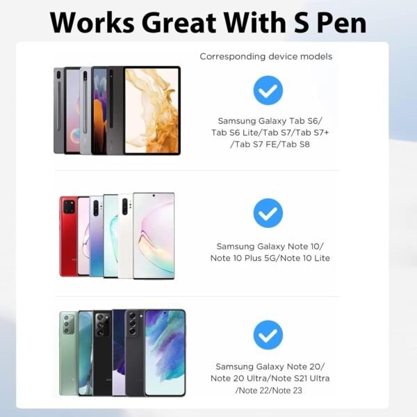 MHDUYEG 20 Pièces Pointes De Remplacement pour Stylo S pour Samsung Galaxy S6/S6lite/S7/S7+/S7fe/S8/S8+/S8ultra/S21ultra/S22ultra/S23ultra/Note10/Note20 Stylet Tablette Samsung avec Pince Outil – Image 3
