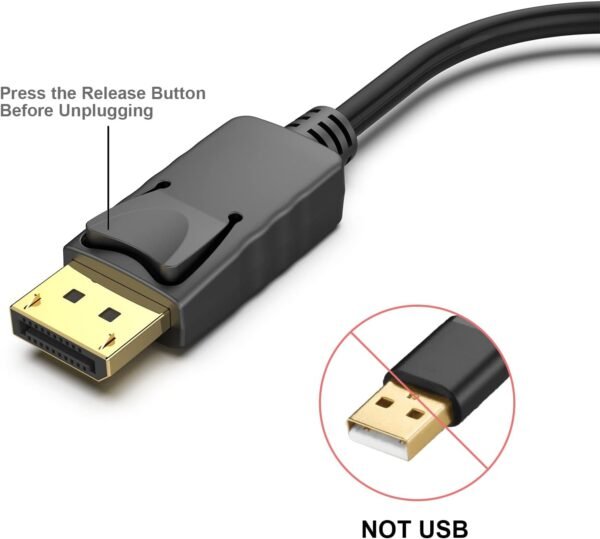 BENFEI Lot de 2 adaptateurs DisplayPort vers HDMI 4K unidirectionnels DisplayPort DP Computor vers HDMI Moniteur Adaptateur de connexion compatible avec ordinateur portable, PC, moniteur TV Projecteur – Image 3