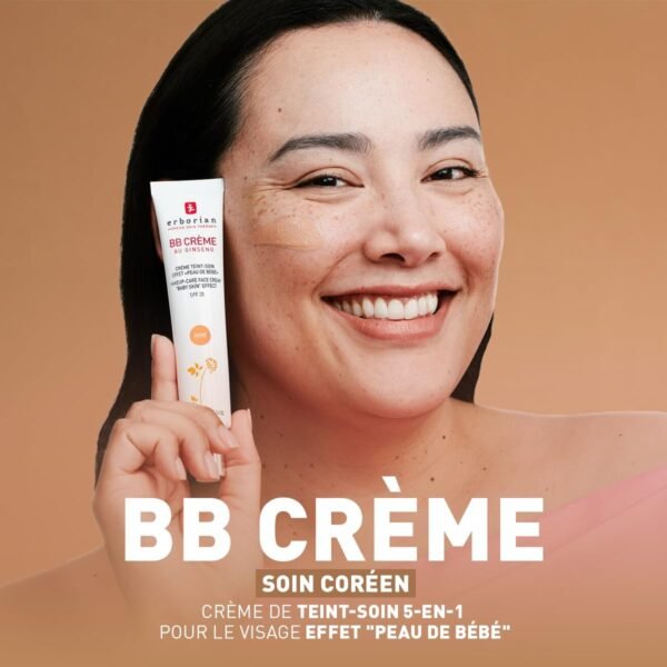 Erborian - BB Crème au Ginseng 5-en-1 - Soin Teinté Perfecteur Effet "Peau de Bébé" - Fond de Teint Couvrant Imperfections - Protection Solaire SPF 20 - Soin Cosmétique Coréen - 15ml – Image 3