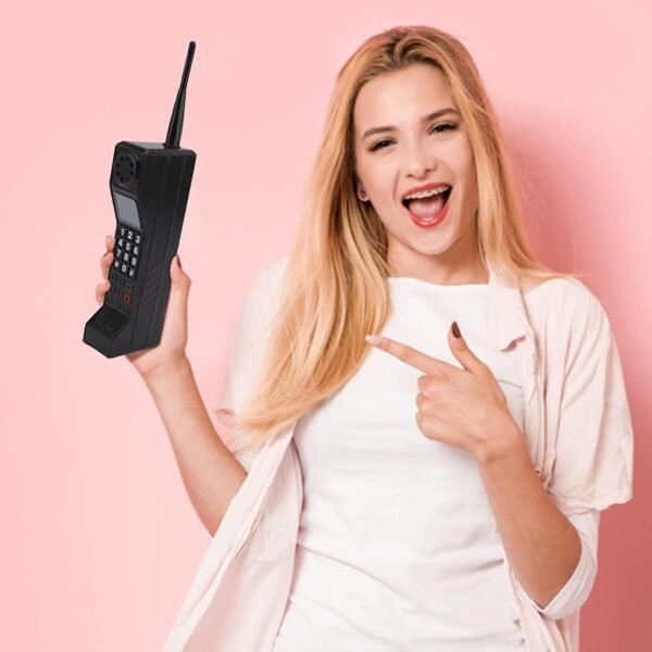 téléavertisseurs et avertisseurs des années 90,Téléphone portable rétro des années 80, téléphone portable gonflable, ornement de téléphone portable en brique rétro(le noir)