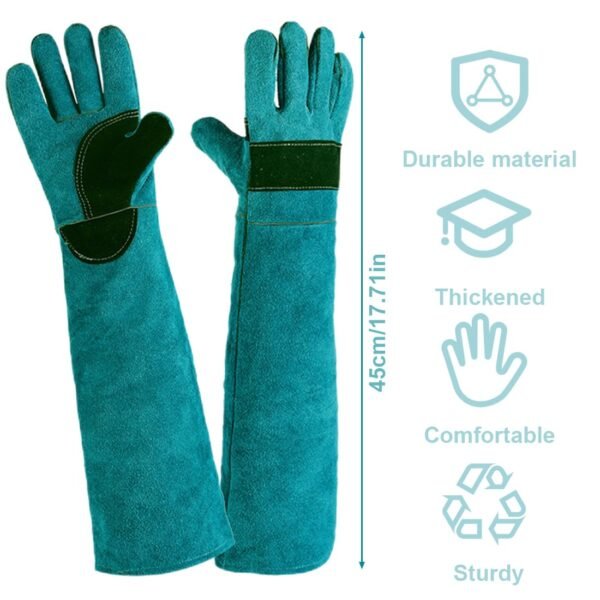 KGDUYC Gants et Rouleaux de toilettage Chien,Les Gants en Cuir de Vache Anti-déchirure et Anti-Morsure Peuvent entraîner Les Animaux à se Nourrir et des Gants de Protection Anti-Morsure (45 cm) – Image 2