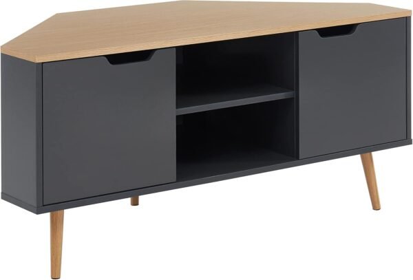 BAÏTA Meuble TV, chêne et Gris Anthracite, L115cm – Image 5