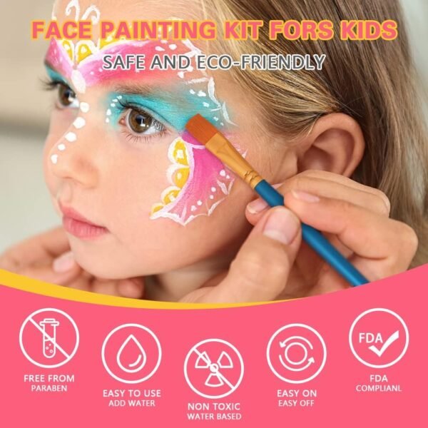 LOPHE Peinture Corporelle, Palette de Maquillage Enfants, Peinture pour le Visage, 10 Couleurs Palette de Tatouage de Peinture à I'huile, Sûr, pour Halloween, Noël, Carnaval, Soirées à Thème – Image 2