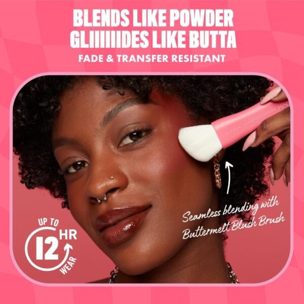 NYX PROFESSIONAL MAKEUP - Blush en Poudre, enrichi en beurre de mangue, beurre d'amande & beure de karité - Texture Fondante - Formule Vegan - Buttermelt Blush, Teinte : U Know Butta – Image 8