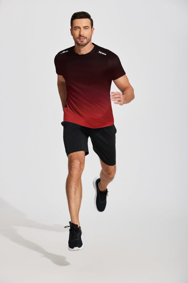 Weardear T-Shirt de Sport pour Hommes Chemise Fonctionnelle Chemise d'entraînement Respirante à séchage Rapide Chemise de Course à Manches Courtes – Image 7