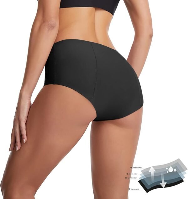 Ahagogo Période Bas de bikini pour femme Menstruation Short de bain Période Bikini Bas Période Culotte Taille moyenne pour adolescentes filles – Image 2